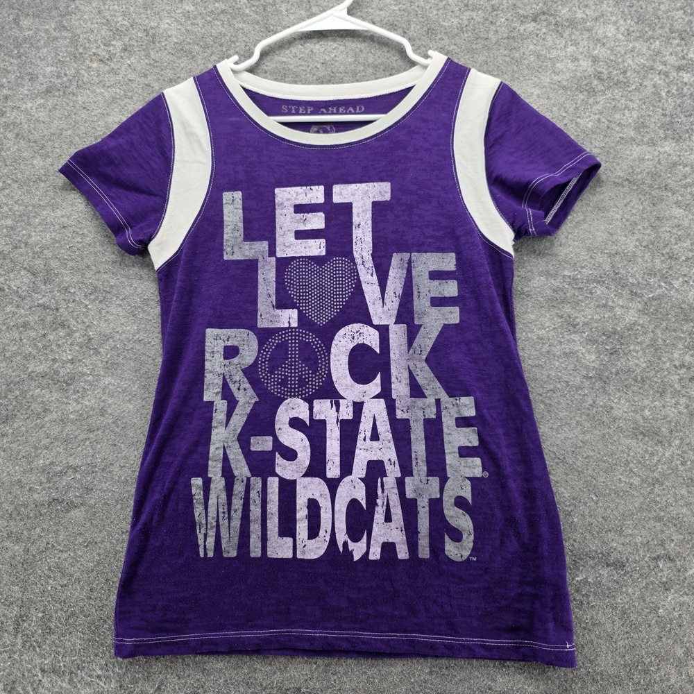 Kansas State Wildcats Shirt Womens Large Purple NCAA Basketball Rock Love Tee